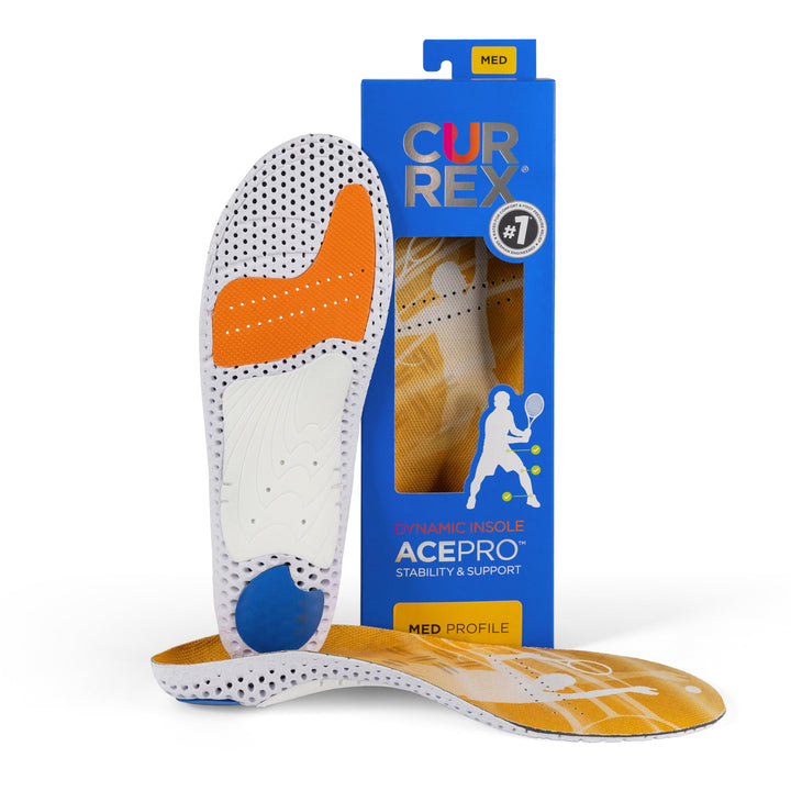 CURREX AcePro Einlegesohlen für Tennis- und Hallenschuhe - Optimal für Handball, Badminton und Volle