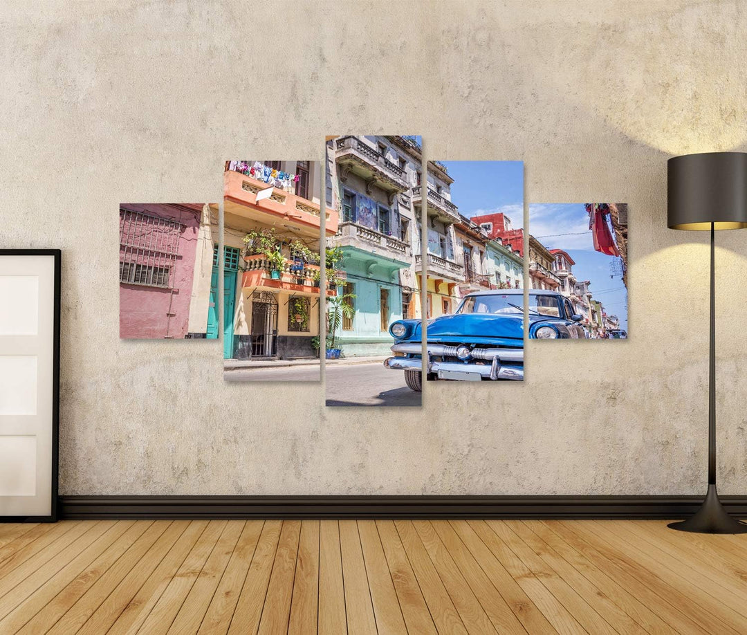 islandburner Bild auf Leinwand Vintage Classic American Car In Havanna Kuba Bilder Wandbilder Poster