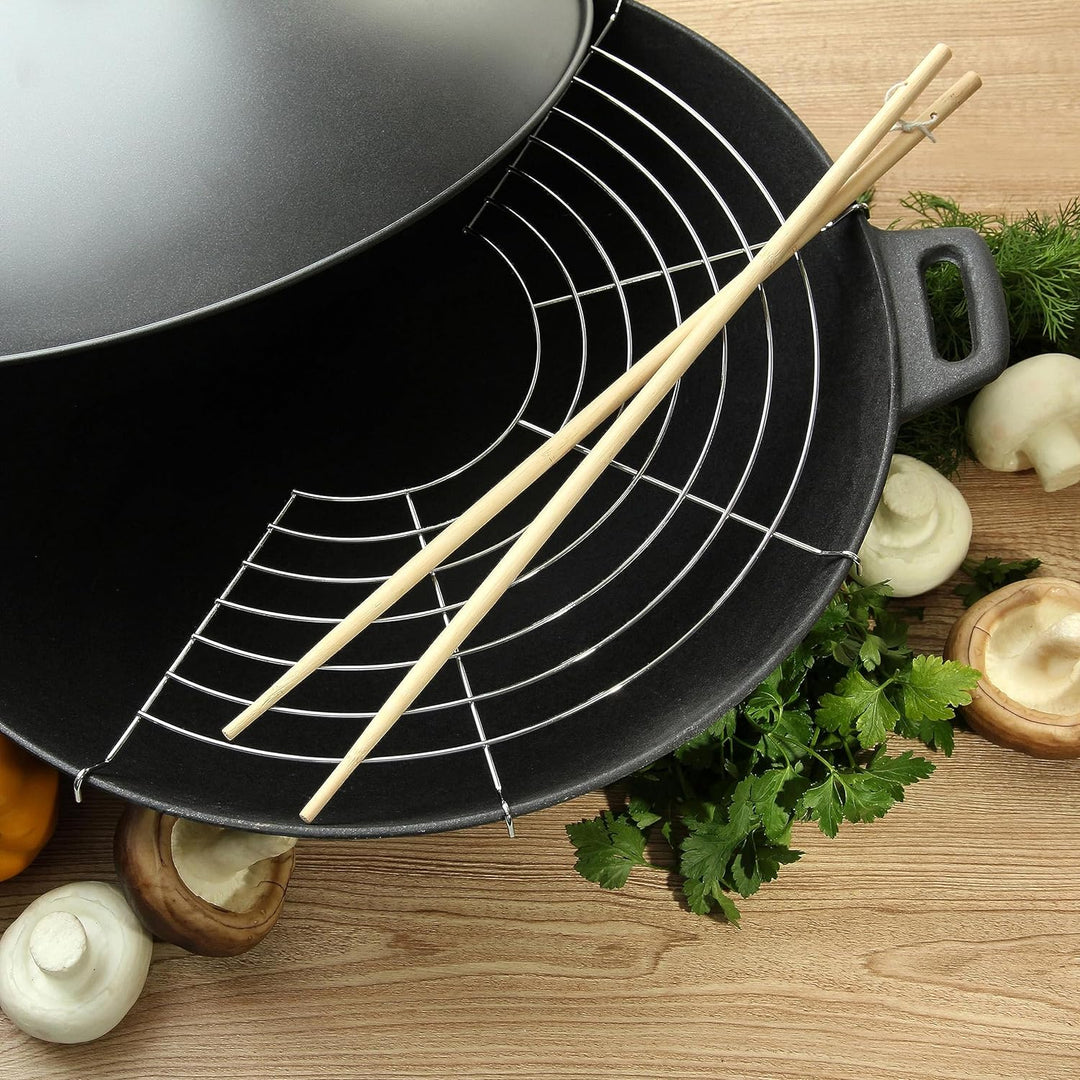 Kela 77943 Wok-Set mit Deckel, Induktionsgeeigent, 36 cm Durchmesser, Wok-Set Asia, 36 x 36 x 10 cm