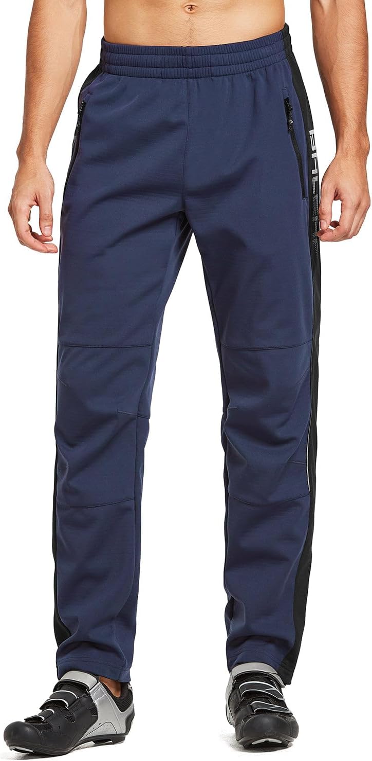 BALEAF Herren Fahrradhose Thermo Fleece Radhose Wasserdicht Winddicht Softshellhose Warm Wanderhose