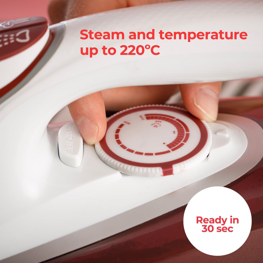 Solac – Dampfbügeleisen 3100W | 220 g/min Dampfstoss | Schnelles Aufheizen | Keramiksohle | Präzisio