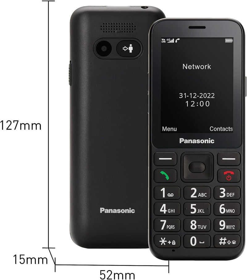 Panasonic KX-TU250EXB 4G Essentials Mobiltelefon, SOS-Notruftaste, Freisprechfunktion, grosses Displ