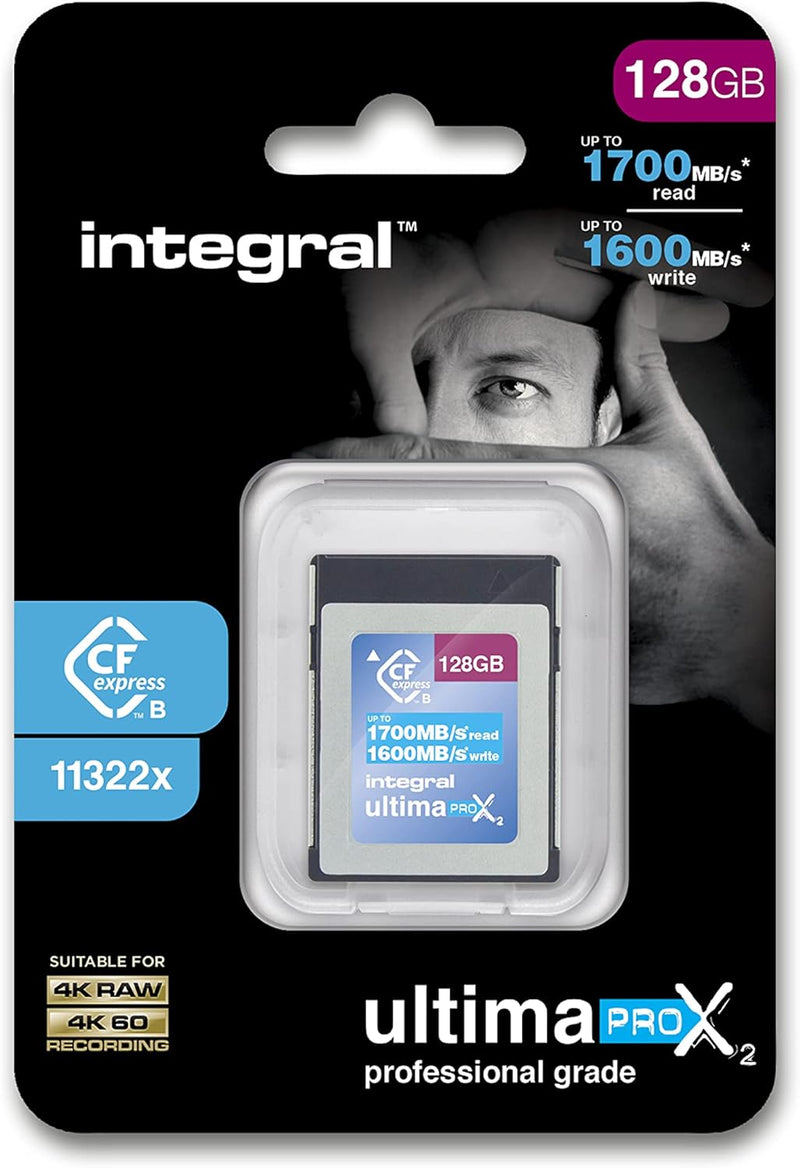 Integral 128 GB CFexpress-Speicherkarte Typ B 2.0 4K RAW & 4K 60 FPS 1700 MB/s Lesen 1600 MB/s Schre