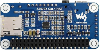 A7670E LTE Cat-1 HAT for Raspberry Pi, Multi Band Support, 2G GSM/GPRS, Enabling LTE Cat-1 / 2G Comm