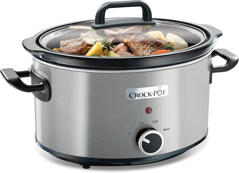 Crock-Pot CSC025X Schongarer, Slow Cooker, Chrom, 3.5 liters, Edelstahl Chrom 3.5L, Chrom 3.5L