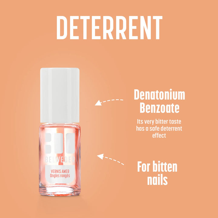BELWEDER - Bitterstoff Nagellack gegen Nägelkauen 2 x 7,5ml - Nagellack Transparent mit Bitterem Ges