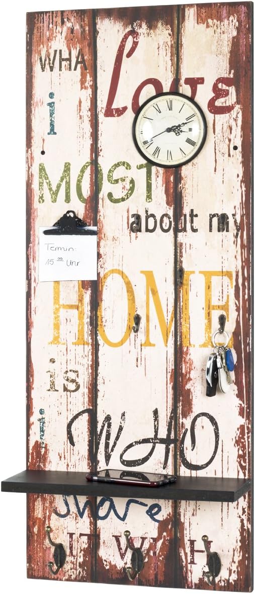 HAKU Möbel Memoboard, MDF, Motiv-vintage, B 40 x T 14 x H 100 cm Motiv-vintage 40 x 14 x 100 cm, Mot