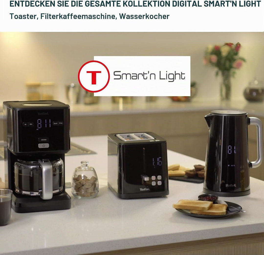Tefal KO8508 Smart'n Light Elektrischer Wasserkocher | Temperatureinstellung | Tee | Digitalanzeige