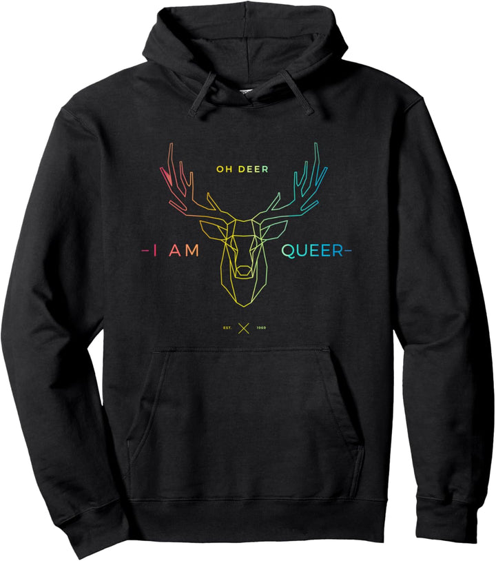 Oh Deer I'm Queer - Stylish LGBT Rainbow Gay Pride Pullover Hoodie