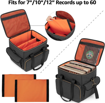 Trunab Rucksack Tasche Schallplatten, Wasserdichtes Nylon Tasche für Vinyl Record LPs Aufbewahrungsb