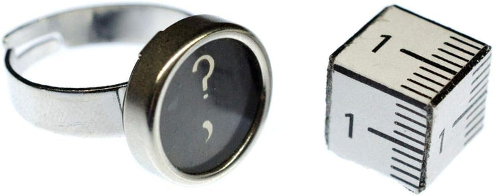 Miniblings Ring Taste ? Schreibmaschinentaste Vintage Taste Upcycling schwarz - Handmade Modeschmuck