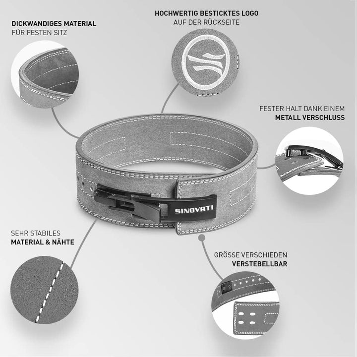 SINOVATI Premium Gewichthebergürtel KDK Gürtel aus Rindsleder mit Schnalle, Weightlifting Lever Belt