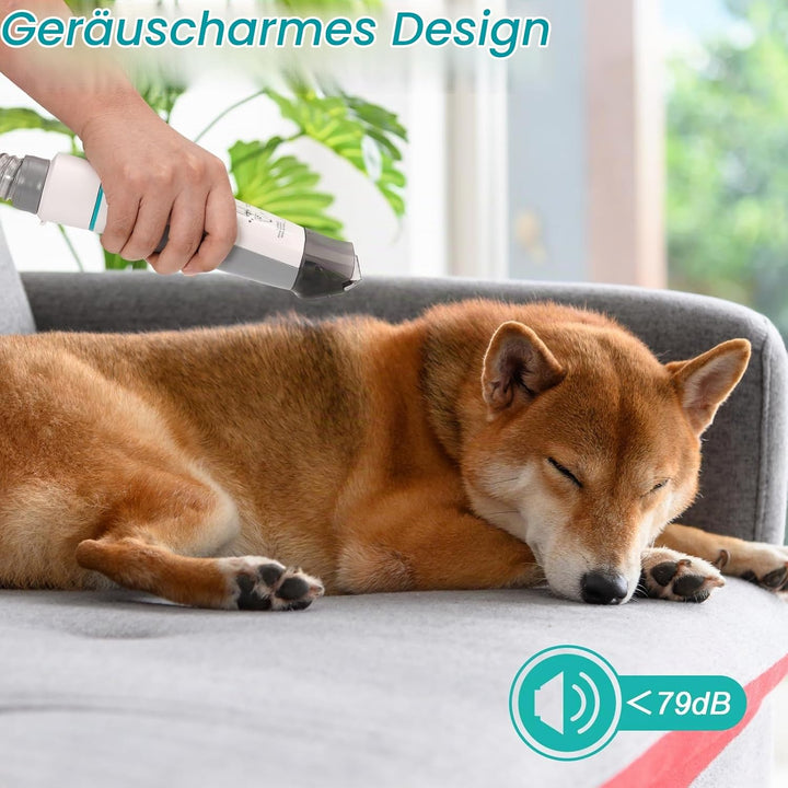 Hundeschermaschine mit Staubsauger, 13000PA Schermaschine Hund mit 7 Pflegewerkzeugen, Pfotentrimmer