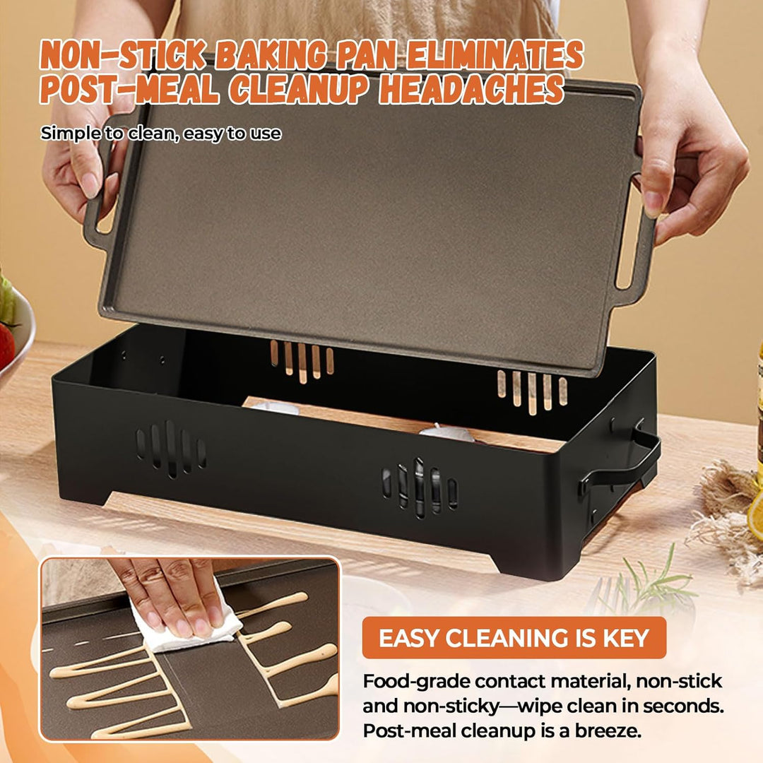BBQ-Warmhalteplatte Grill-Wärmer, Aluminiumlegierungs-Grill-Heizplatte, Warmhaltebehälter für Fleisc