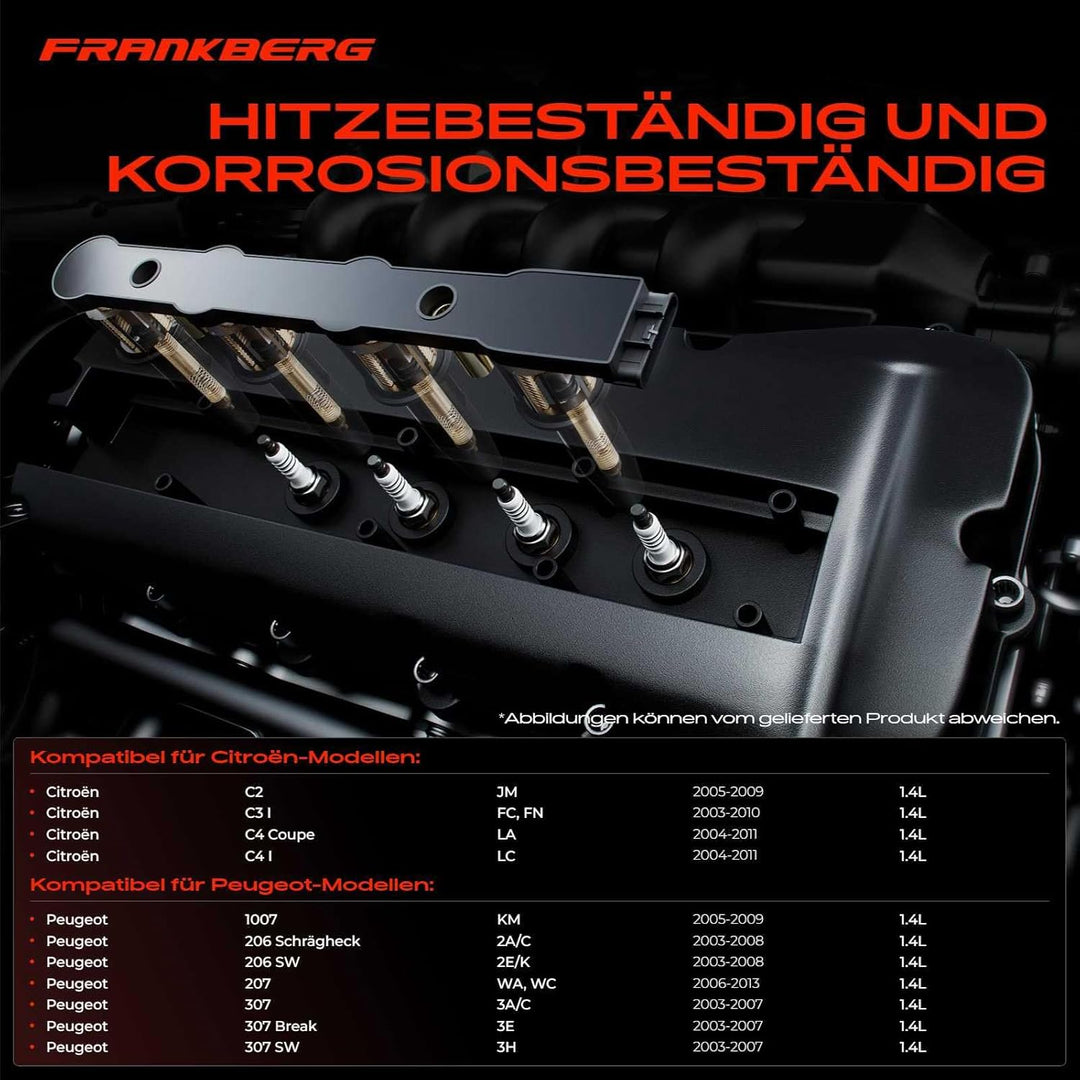 Zündspule Zündmodul Zündkerze für C2 JM_ C3 I FC_ C4 LA_ 1007 KM_ 206 2A/C 2E/K 207 WA_ WC_ 307 3A/C