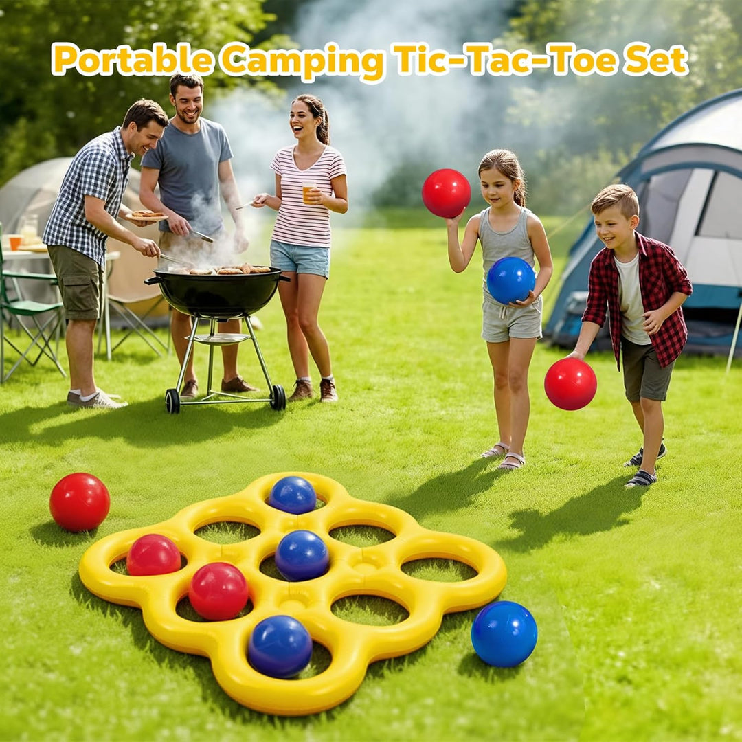 MoKo Tic-Tac-Toe Wasserspiel-Set für den Pool, Aufblasbare Pool-Schwimmhilfe mit 10 Bällen, Spiele f