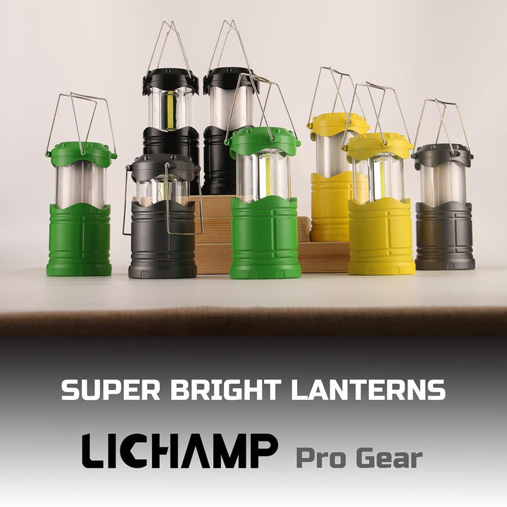 Lichamp LED-Camping-Laternen, batteriebetrieben, superhell, zusammenklappbar, Notfallzubehör, Dual-M