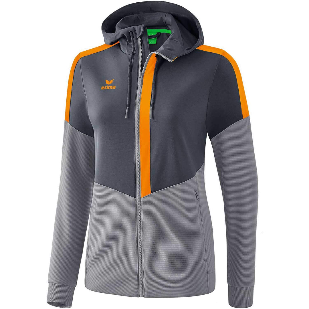 Erima Damen Squad Trainings Jacke 42 Slate Grey/Monument Grey/New Orange, 42 Slate Grey/Monument Gre