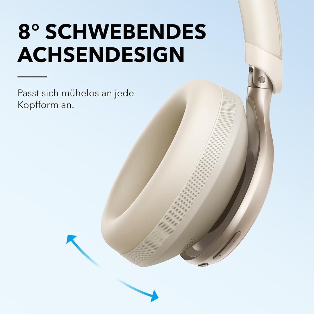 soundcore by Anker, Space One Kabellose Over-Ear Bluetooth Kopfhörer, Aktives Noise Cancelling, 2X s
