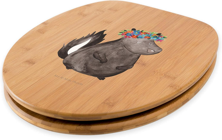 Mr. &amp; Mrs. Panda Motiv WC Sitz Stinktier Blumenmaedchen - Geschenk, Toilettendeckel, Klobrille, Skun