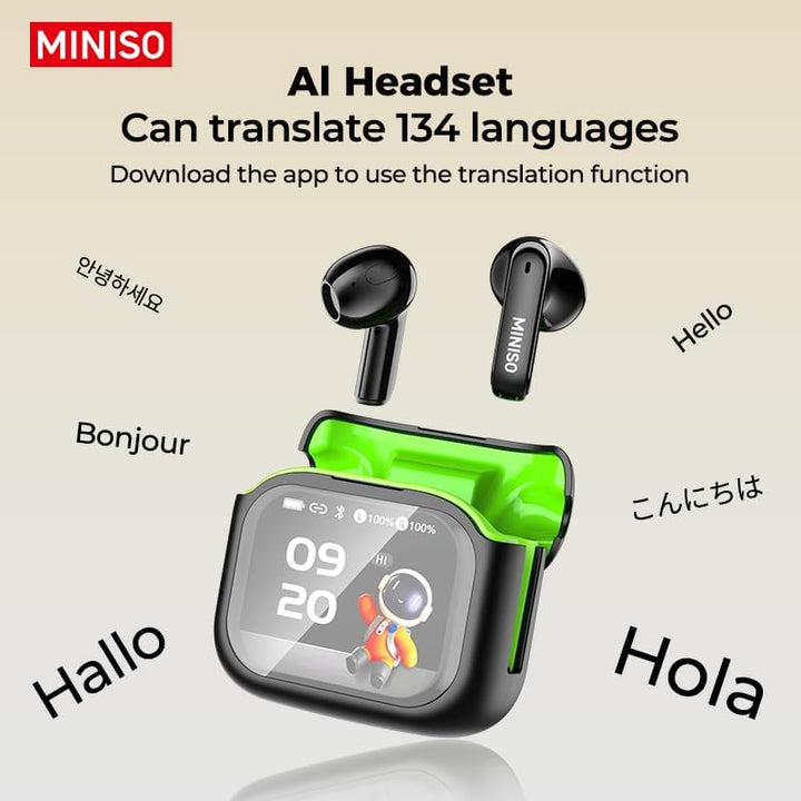 MINISO MS103 AI Kopfhörer Übersetzer 3-in-1 Sprachübersetzer Kopfhörer Übersetzungskopfhörer mit ech