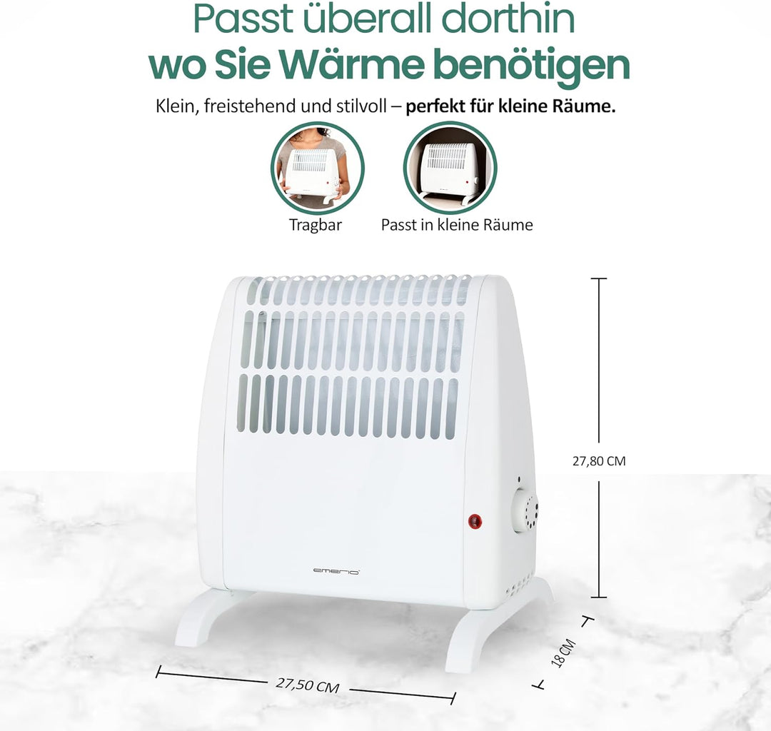 EMERIO Frostwächter | 500W Heizleistung | elektrische Heizung | Halt Räume frostfrei | regelbarer Th