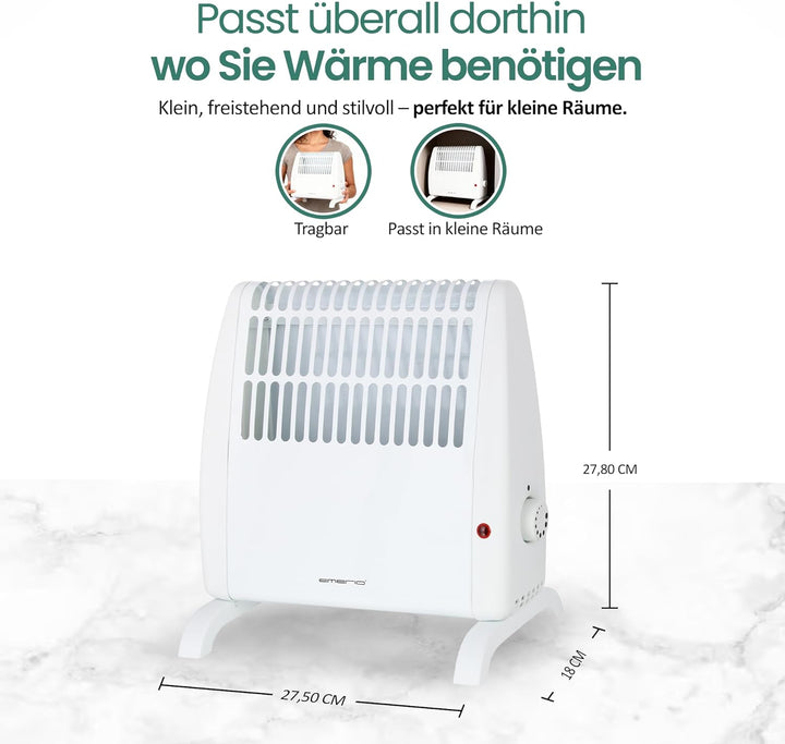 EMERIO Frostwächter | 500W Heizleistung | elektrische Heizung | Halt Räume frostfrei | regelbarer Th