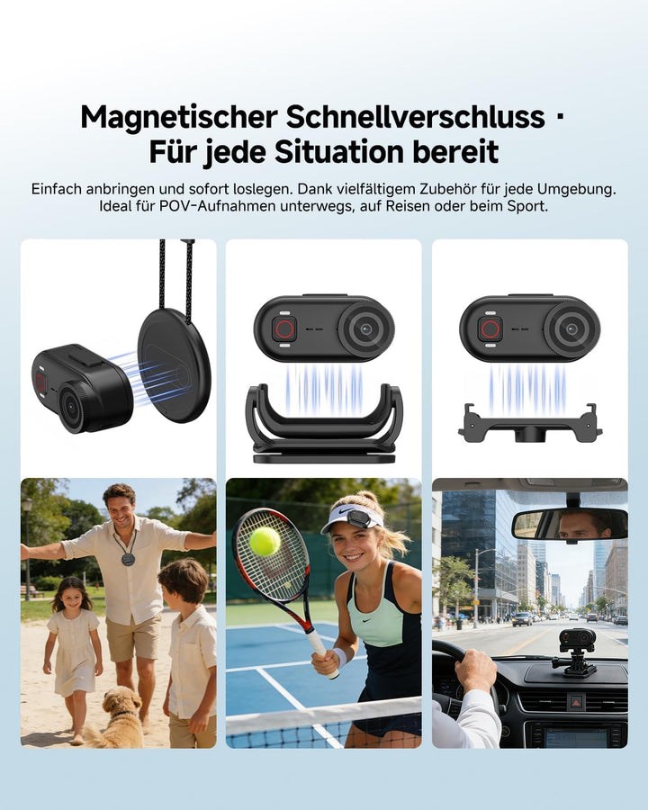 SVBONY SVGo M3 Mini Action Cam 4K Mit Dreieckiger Teleskophalterung, NEU Verbessert mit Ladestation,