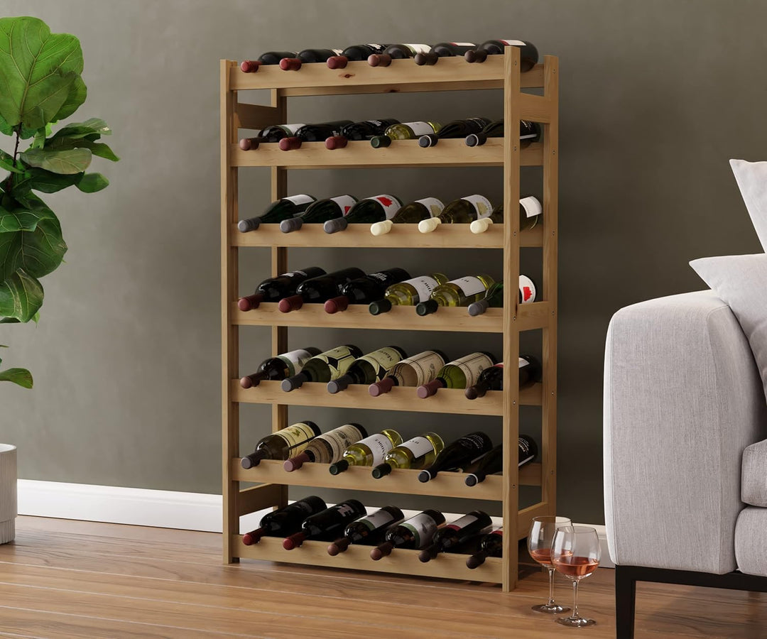 Lenmar, Weinregal aus Holz für Flaschen, Natur, RW-1, Wein, Flaschenregal, Kellerregal, Regale, Flas