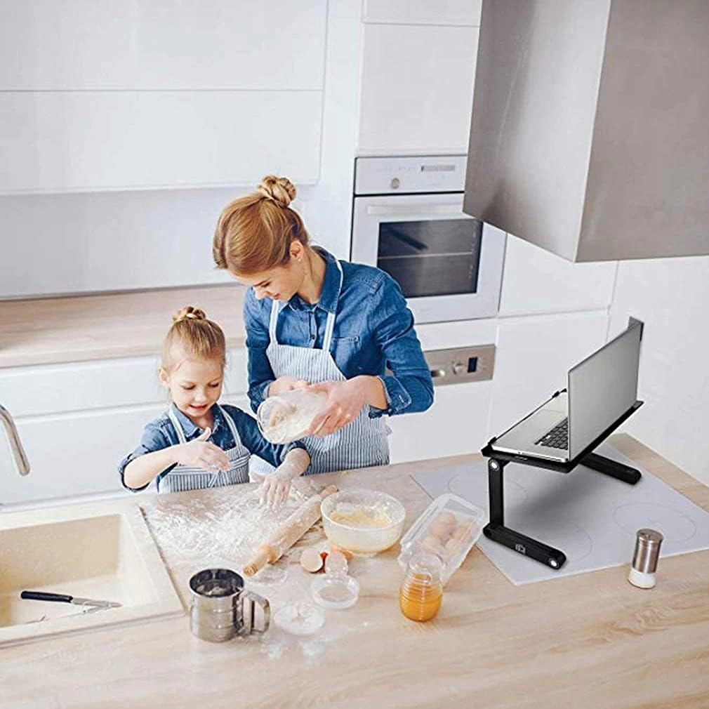 Retoo Laptoptisch fürs Bett, Laptop-Betttisch höhenverstellbar, Verstellbarer Laptop Ständer, Tragba