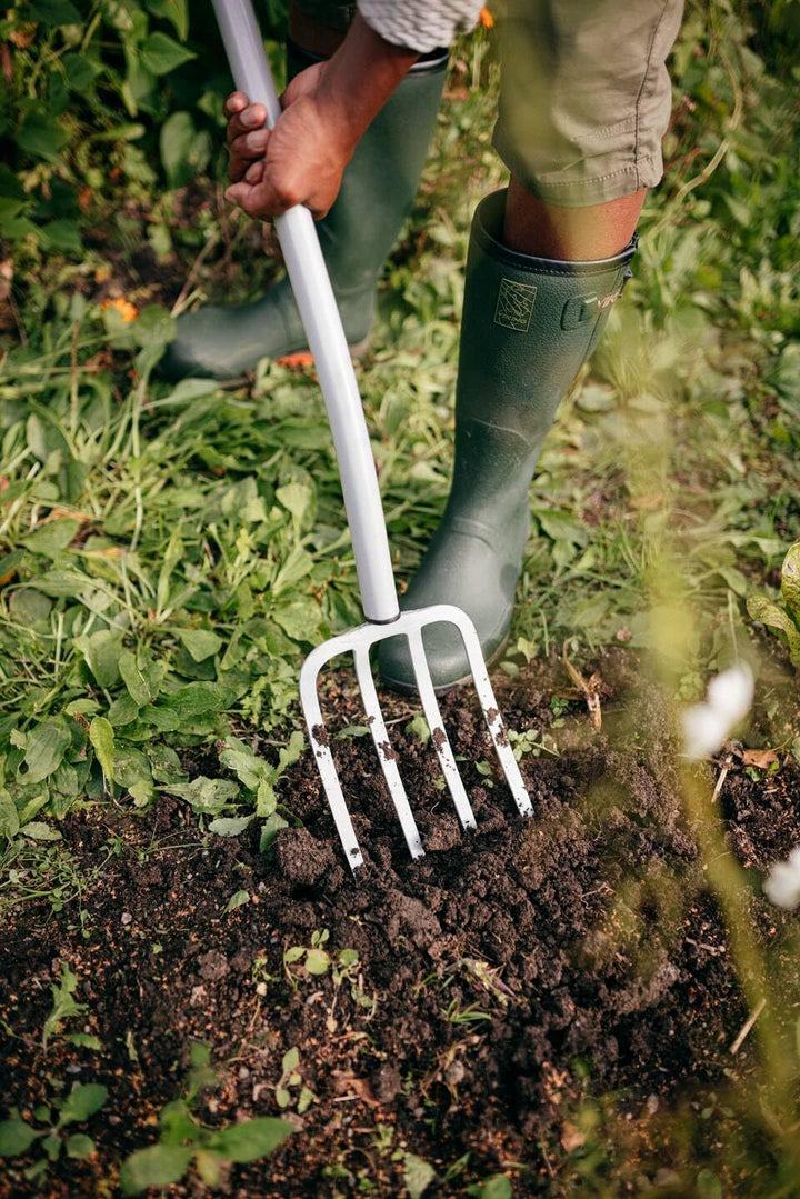 Fiskars Teleskop-Spatengabel für Harte, steinige Böden, Mit 4 Zinken | Länge 1,10 m bis 1,30 m, Hoch