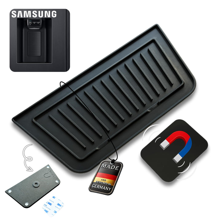 Kühlschrank Tropfschale für Eis- & Wasserspender für Samsung | Premium passgenau | Magnetisch | Mult