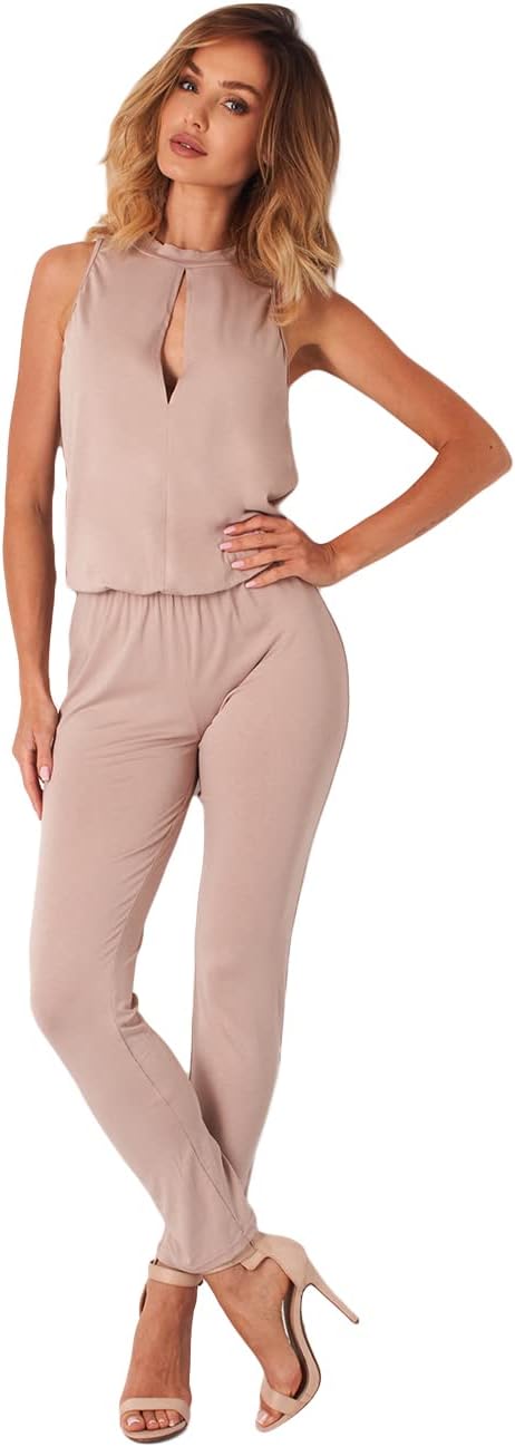 Lemoniade stylischer Jumpsuit V-Ausschnitt und raffinierten Details als Neckholder, Kurzarm oder Lan