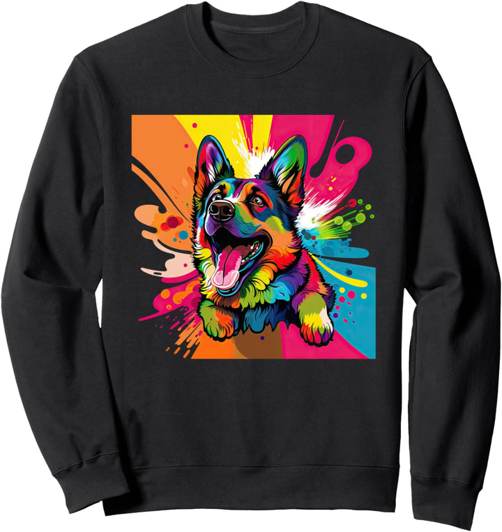 Deutscher Schäfer Cartoon mit einem Deutschen Schäferhund Sweatshirt