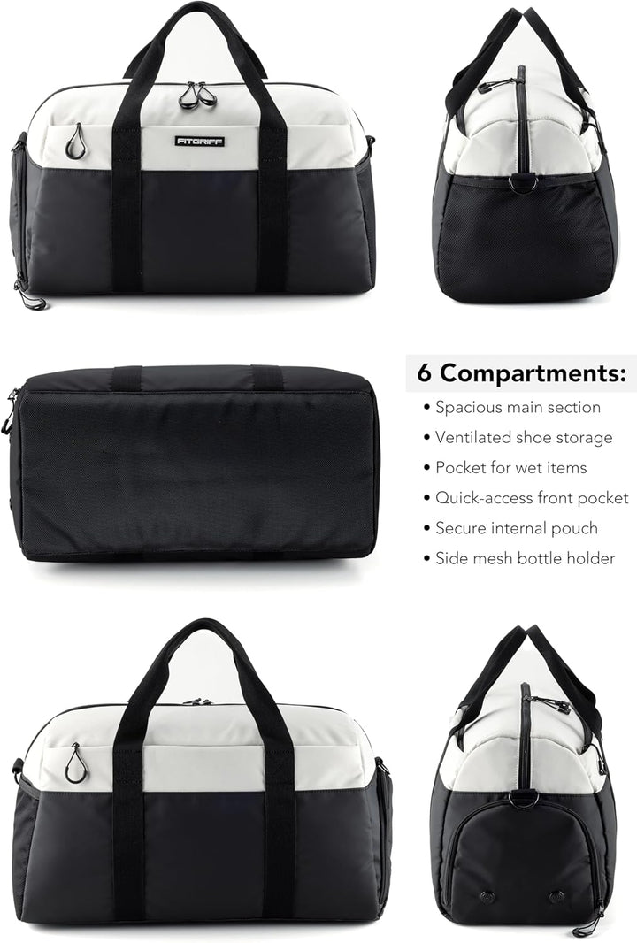 Fitgriff® Sporttasche & Reisetasche V2 für Damen und Herren - mit Schuhfach & Nassfach - Tasche für