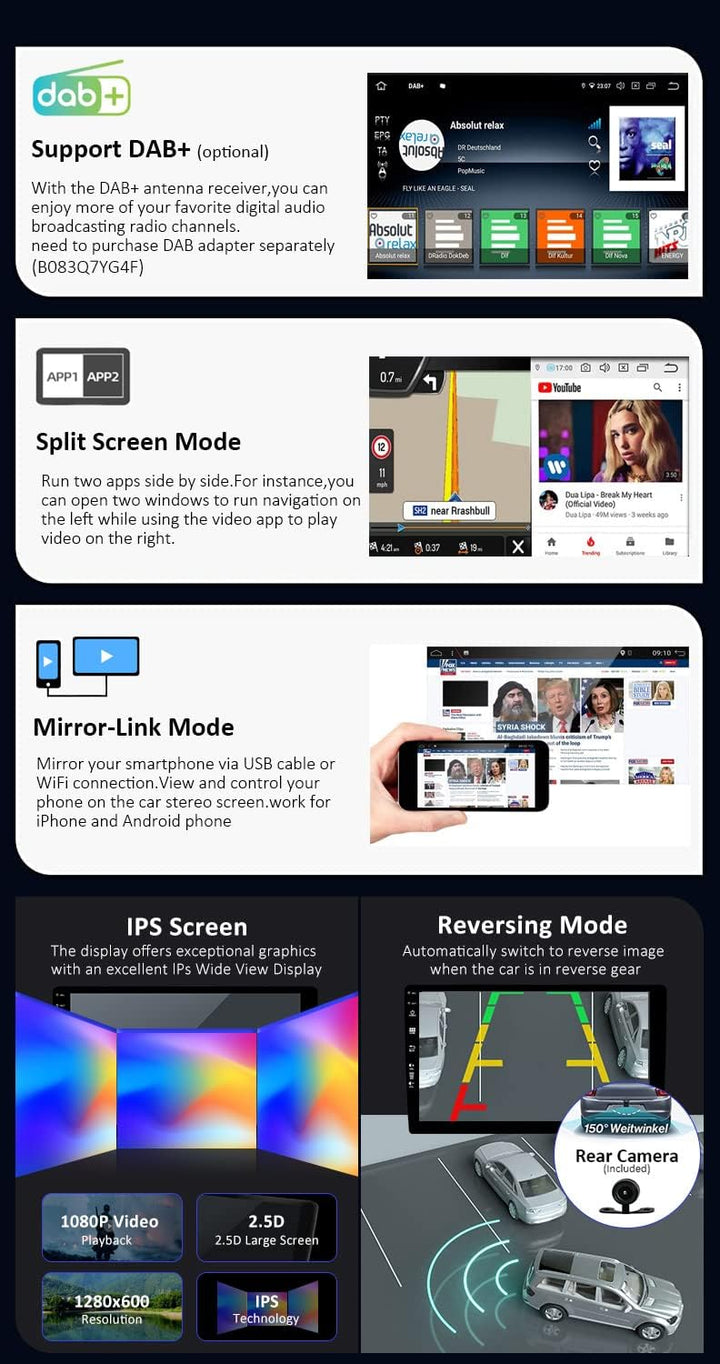 Android 15 IPS Autoradio Passt für Jeep Grand Cherokee WJ (1998-2004) - Eingebautes CarPlay Android