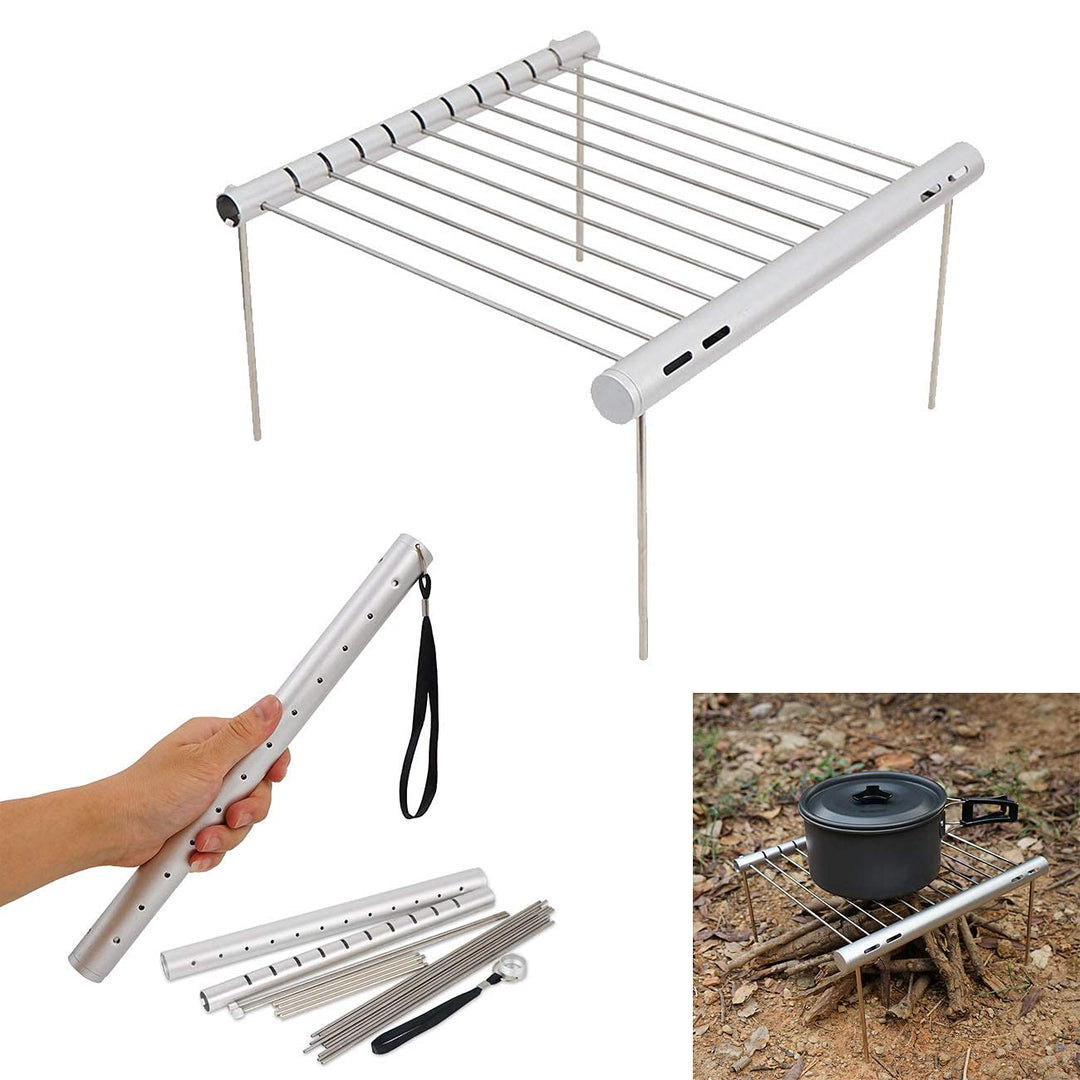 Faltbarer Lagerfeuer-Grill, tragbarer Camping-Grill-Rucksack, Kochen, Grill, Herd, Ständer, für Outd