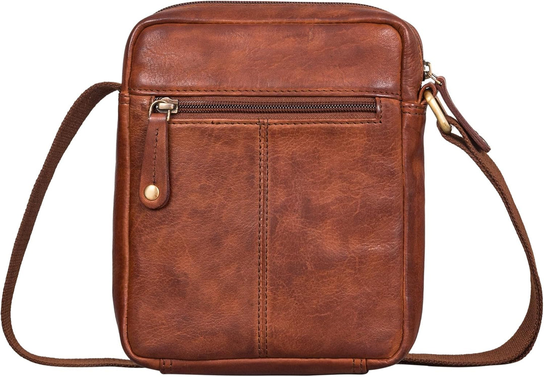 STILORD 'Brandon' Herrentasche Leder Braun Umhängetasche klein Schultertasche Männer 7 Zoll Tablet H