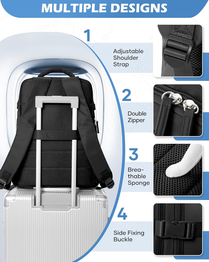 BJLFS Airbag Rucksack Vakuum mit Pumpe Rucksack Ryanair 40x30x20 Expandable Handgepäck Tragbare Komp
