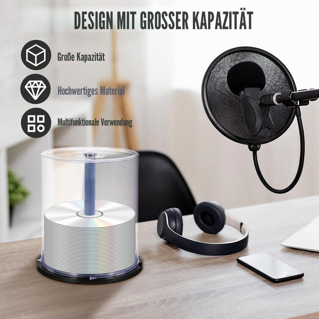 Cabilock 4 stücke Dvd Aufbewahrungseimer Klare Kunststoffbehälter Für 100 Dvds Platzsparender Organi