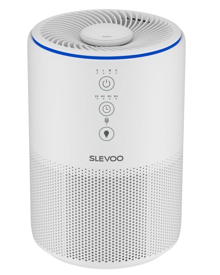 Slevoo Luftreiniger für Zuhause, Tierhaarallergie, 3-in-1 HEPA Filter, CADR 200m³/h, Schlafmodus, ge