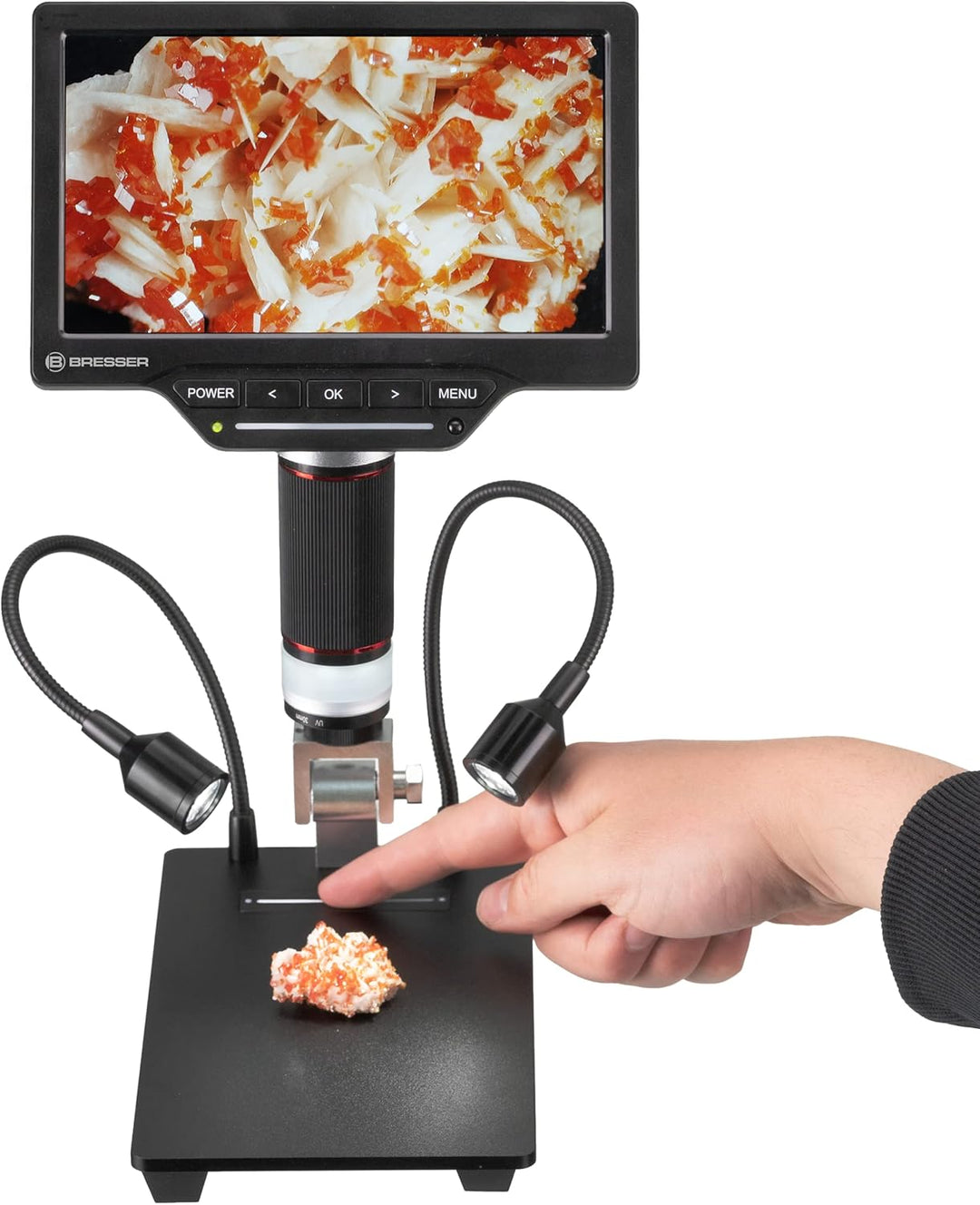 Bresser Digitales Mikroskop 2L mit regelbarem Auflicht, WLAN, hochauflösendem 17,8-cm-(7'')-LCD-Farb