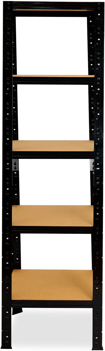 shelfplaza® 180x23x23cm Black Schwerlastregal schwarz/Metallregal schwarz 5 Böden à 175kg Tragkraft/