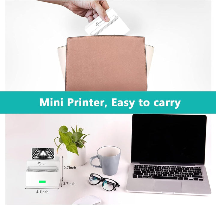 Mini Drucker – Klavier Thermodrucker für Smartphone, Bluetooth Kleiner Fotodrucker & Sticker Drucker