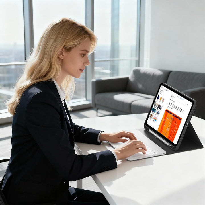 ZOPSGYU Hülle mit Tastatur für iPad A16 11. /10. Generation (2025/2022, 11/10,9 Zoll), Farben Beleuc