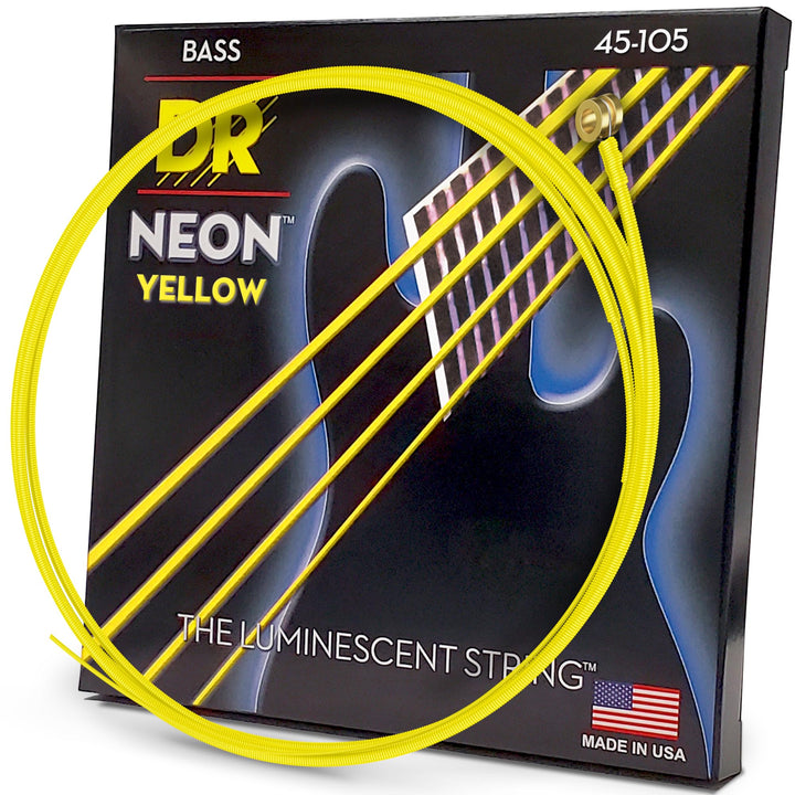 DR Strings NYB-45 Gitarrensaiten für Bassgitarre, HI-DEF Neon