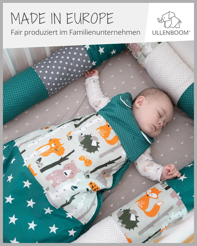 ULLENBOOM Sommerschlafsack Baby Waldtiere Petrol (Made in EU) - Aus OEKO-TEX Materialien - 0,5 TOG,