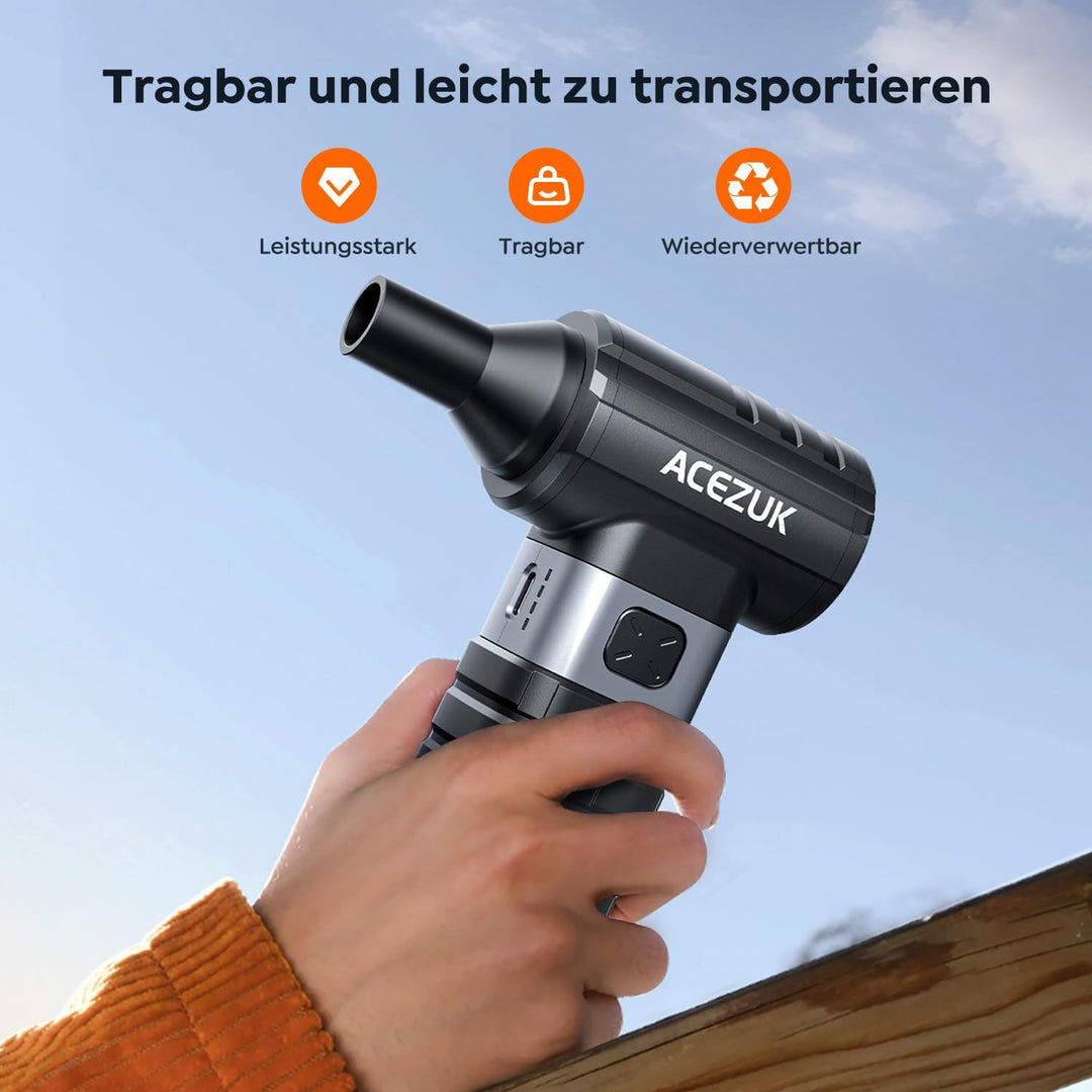 ACEZUK Elektrische Staubgebläse Druckluftspray 200000 U/min für PC Reinigungsset,10500mah Compressed