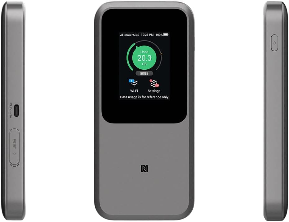 ZTE MU5120 - der leistungsstärkste tragbare 5G WiFi Hotspot, riesiger 1000mAh Akku, 18W Rückladung,