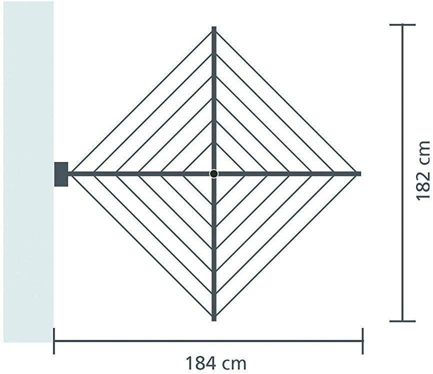Brabantia - WallFix Wandwäschetrockner - Wäscheständer - UV-beständige Wäscheleine - 24 Meter Wäsche